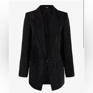 Rhinestone studded, boyfriend blazer